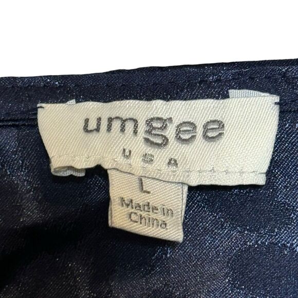 Umgee Women's Animal Print Long Sleeve Mini Dress in Midnight Navy Large Empire - Picture 3 of 4